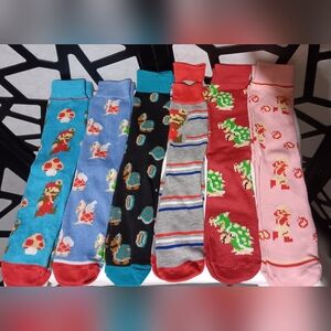 Bioworld: Super Mario Bros. Crew Socks (NWOB - Flawed) Sz. 8-12